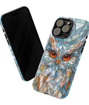 Owl Phone Case Stained Glass Effect Tough Cases for Bird Lovers for iPhone
