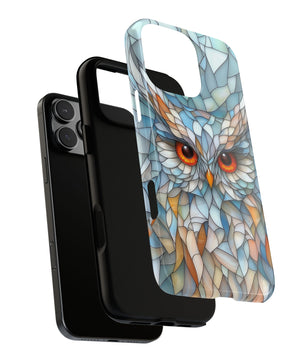 Owl Phone Case Stained Glass Effect Tough Cases for Bird Lovers for iPhone