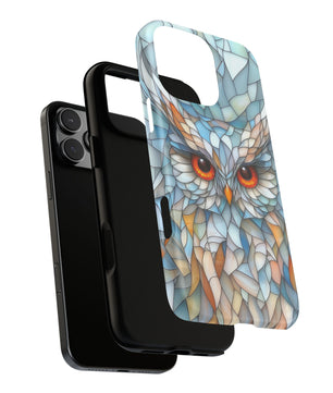 Owl Phone Case Stained Glass Effect Tough Cases for Bird Lovers for iPhone