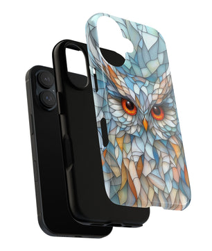 Owl Phone Case Stained Glass Effect Tough Cases for Bird Lovers for iPhone