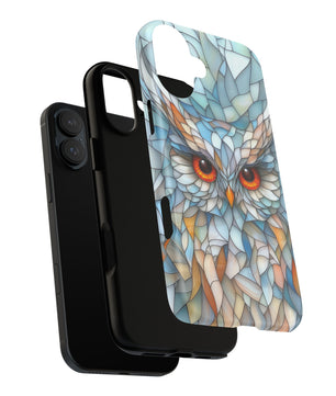 Owl Phone Case Stained Glass Effect Tough Cases for Bird Lovers for iPhone
