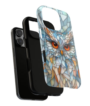 Owl Phone Case Stained Glass Effect Tough Cases for Bird Lovers for iPhone