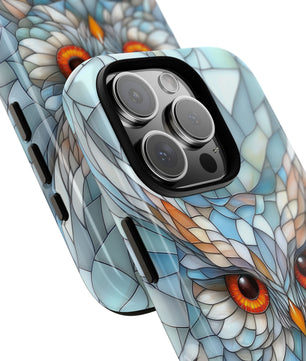Owl Phone Case Stained Glass Effect Tough Cases for Bird Lovers for iPhone