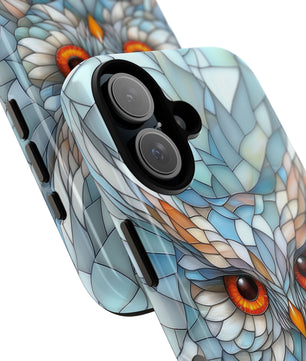 Owl Phone Case Stained Glass Effect Tough Cases for Bird Lovers for iPhone