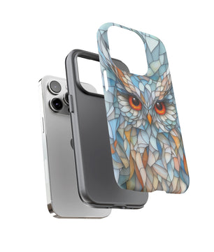 Owl Phone Case Stained Glass Effect Tough Cases for Bird Lovers for iPhone