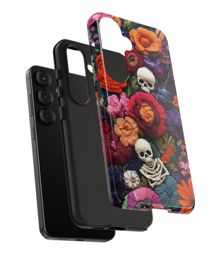 Pixel Phone Case - Embroidered  Flowers And Skulls Unique Gothic Floral Art For Google Pixel 9 Pro XL, Pixel 8 Case Pixel 7 6 5