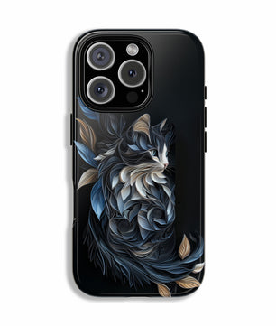 iPhone Case -  Black Cat Papper Quilling Style Tough Case for iPhone 16 15 14 13 12 11 10 9 8