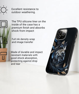iPhone Case -  Black Cat Papper Quilling Style Tough Case for iPhone 16 15 14 13 12 11 10 9 8