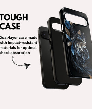 Google Pixel Case -  Black Cat Papper Quilling Style Tough Case