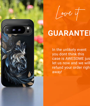 Google Pixel Case -  Black Cat Papper Quilling Style Tough Case