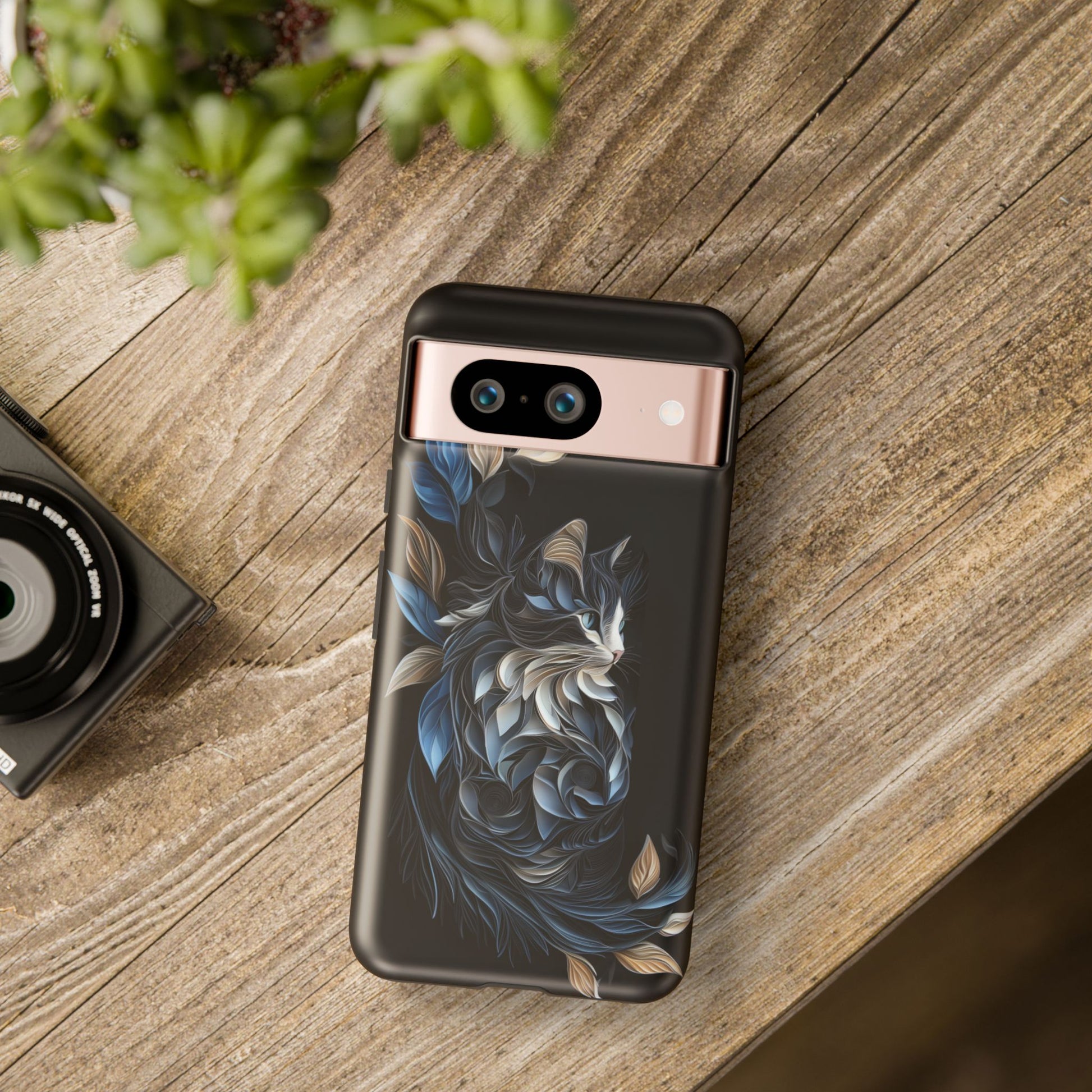 Google Pixel Case -  Black Cat Papper Quilling Style Tough Case