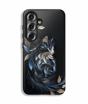 Samsung Case -  Black Cat Papper Quilling Style Tough Case for Samsung Galaxy S25 S24 S23 S22 S21