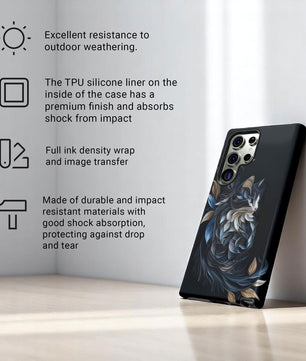 Samsung Case -  Black Cat Papper Quilling Style Tough Case for Samsung Galaxy S25 S24 S23 S22 S21