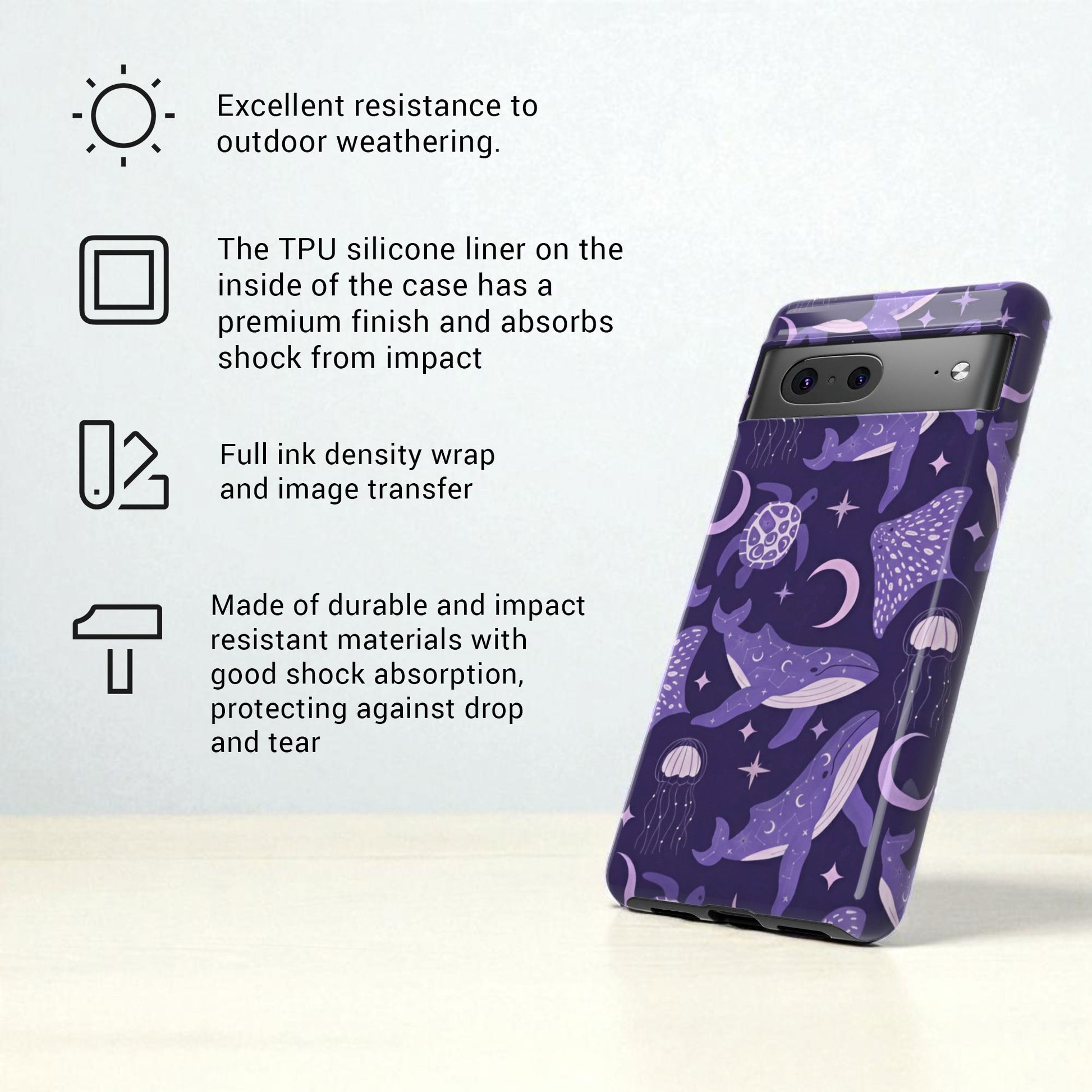 Celestial Sea Theme Google Pixel Tough Phone Case 9 8 7 6 5 4