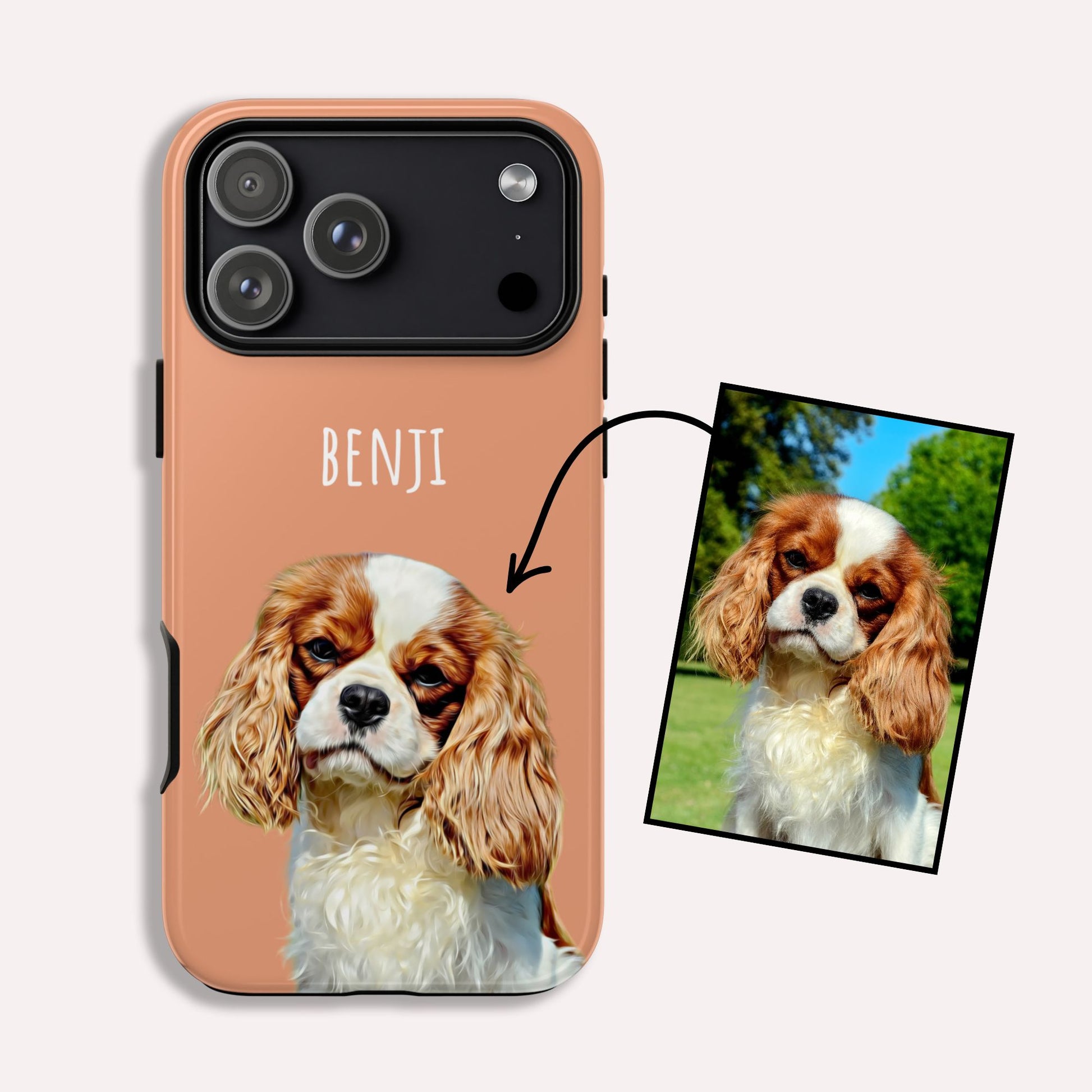 Personalised Dog Phone Case with Photo + Name Portrait for iPhone 17 16 15 14 13