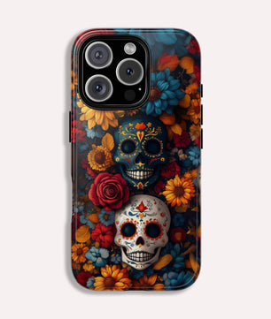 Day of The Dead Phone Flower Phone Case, Sugar Skull - Tough Case for iPhone