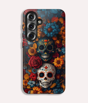 Day of The Dead Phone Flower Phone Case, Sugar Skull - Tough Case for Samsung Galaxy