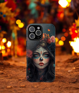 Day of The Dead Phone Case, Sugar Skull, Dia de los Muertos - Tough Case for iPhone