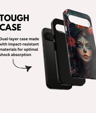Day of The Dead Phone Case, Sugar Skull, Dia de los Muertos - Tough Case for iPhone