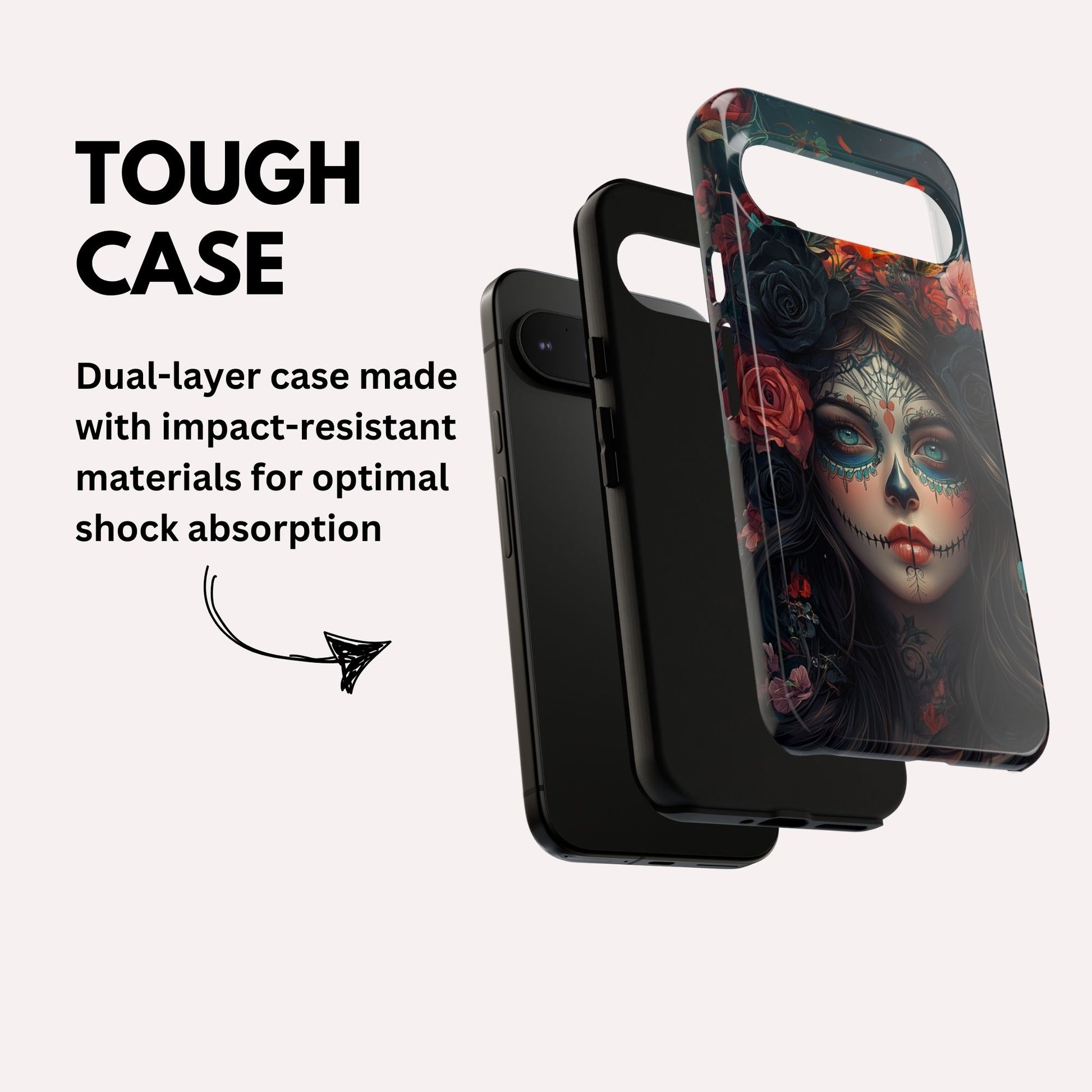 Day of The Dead Phone Case, Sugar Skull, Dia de los Muertos - Tough Case for iPhone