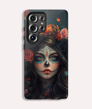 Day of The Dead Phone Case, Sugar Skull, Dia de los Muertos - Tough Case for Samsung Galaxy