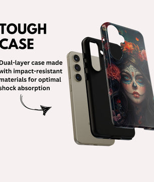 Day of The Dead Phone Case, Sugar Skull, Dia de los Muertos - Tough Case for Samsung Galaxy