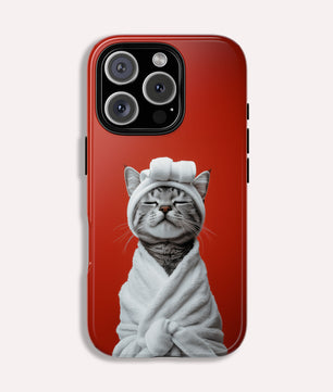 iPhone Phone Case - Cute Tabby Cat Day Spar - Tough Case for iPhone