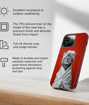 iPhone Phone Case - Cute Tabby Cat Day Spar - Tough Case for iPhone