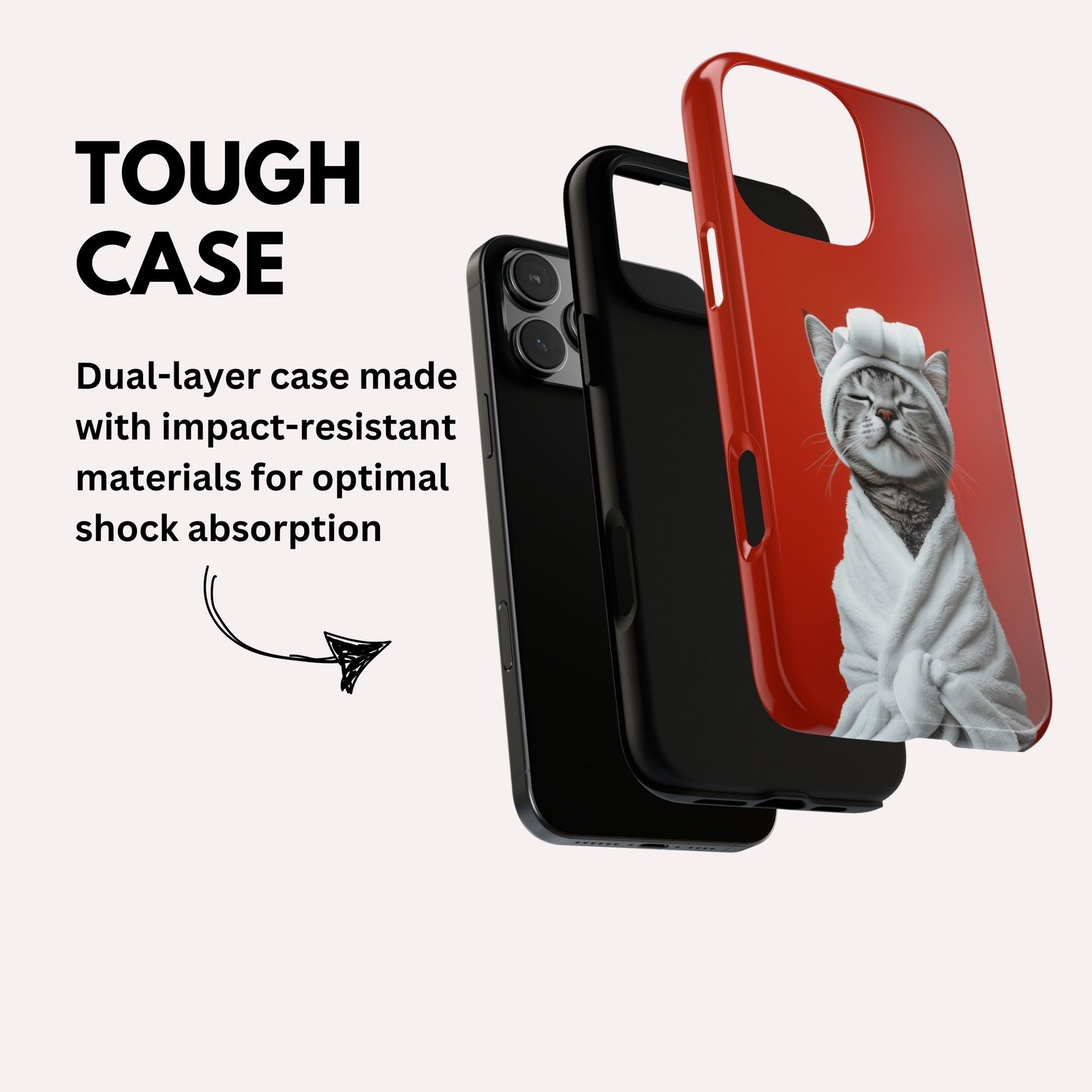 iPhone Phone Case - Cute Tabby Cat Day Spar - Tough Case for iPhone