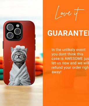 iPhone Phone Case - Cute Tabby Cat Day Spar - Tough Case for iPhone