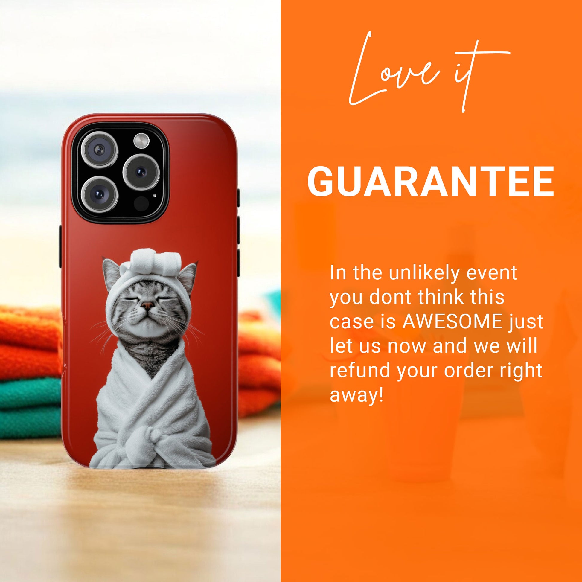 iPhone Phone Case - Cute Tabby Cat Day Spar - Tough Case for iPhone