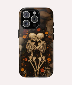 Romantic Gothic Phone Case Skeleton Themed Case - Forever Love - for iPhone