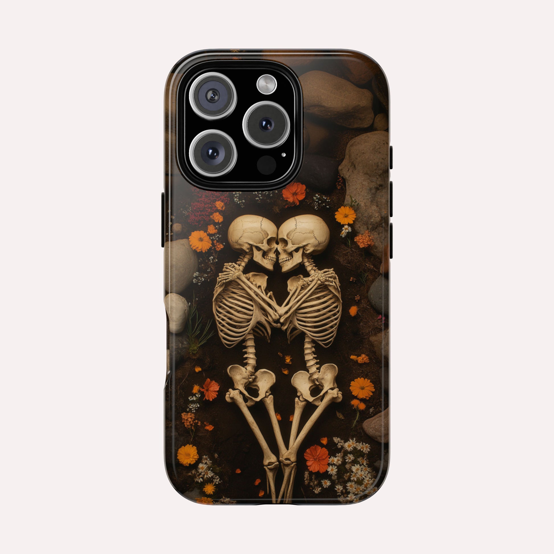 Romantic Gothic Phone Case Skeleton Themed Case - Forever Love - for iPhone