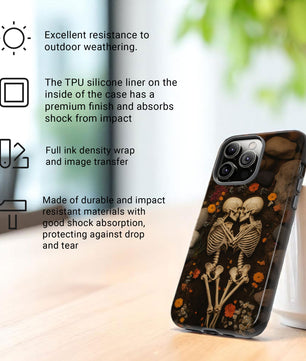 Romantic Gothic Phone Case Skeleton Themed Case - Forever Love - for iPhone
