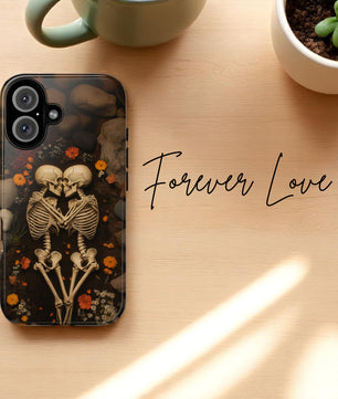 Romantic Gothic Phone Case Skeleton Themed Case - Forever Love - for iPhone