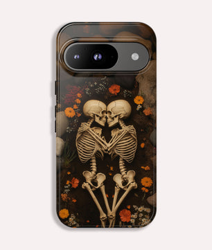 Romantic Gothic Phone Case Skeleton Themed Case - Forever Love Tough Case for Google Pixel