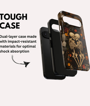 Romantic Gothic Phone Case Skeleton Themed Case - Forever Love Tough Case for Google Pixel