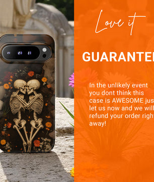 Romantic Gothic Phone Case Skeleton Themed Case - Forever Love Tough Case for Google Pixel