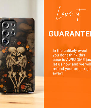 Romantic Gothic Phone Case Skeleton Themed Case - Forever Love Tough Case for Samsung Galaxy