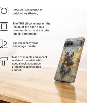 German Shepherd Stain Glass Effect Google Pixel Tough Case for Google Pixel