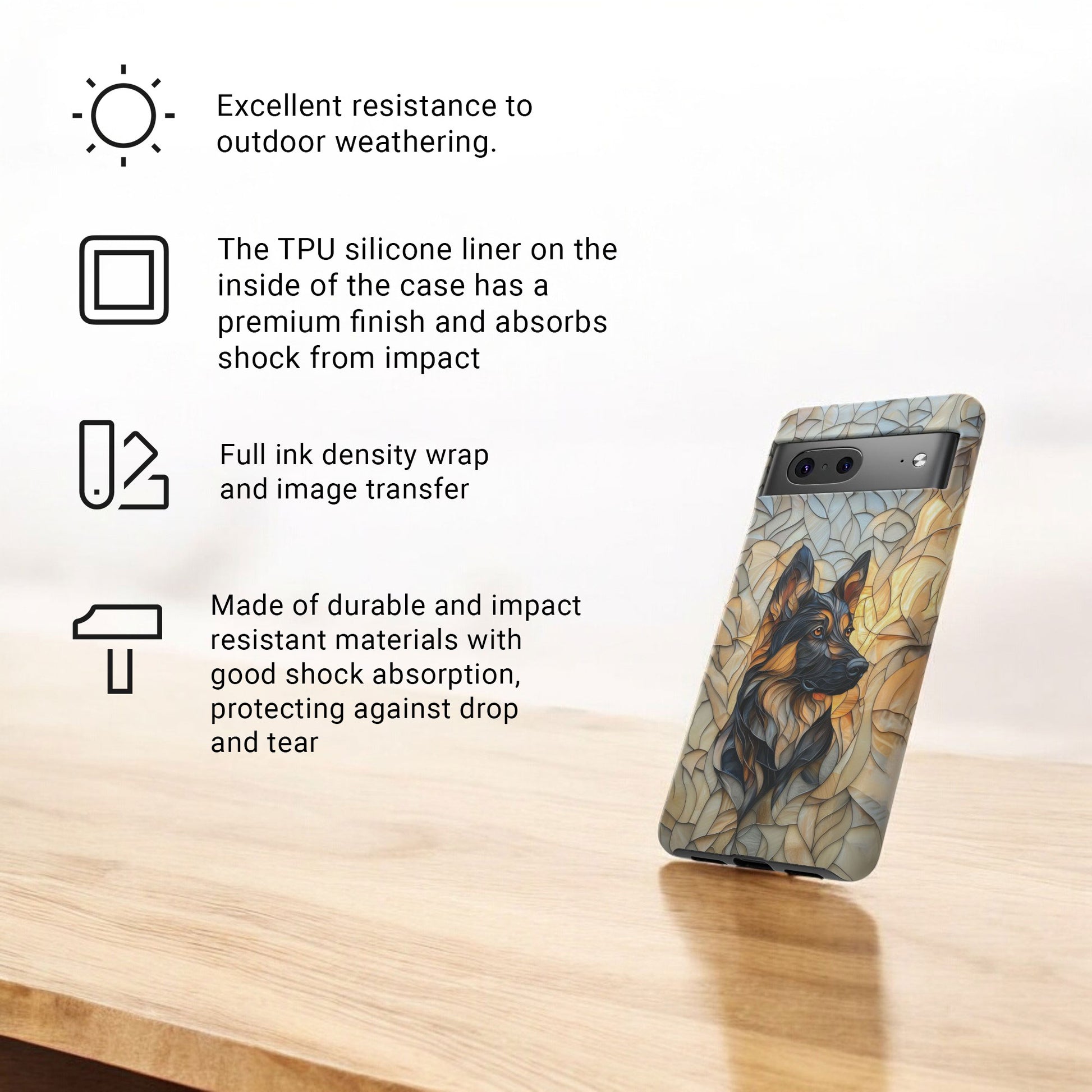 German Shepherd Stain Glass Effect Google Pixel Tough Case for Google Pixel