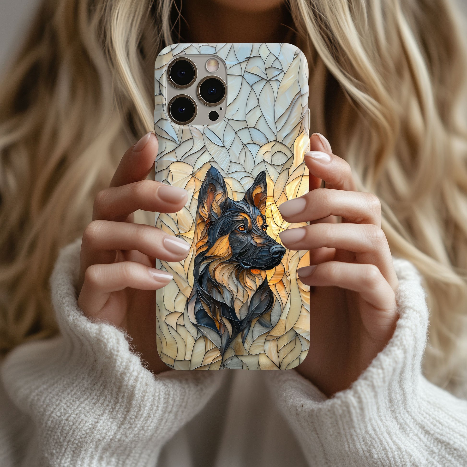 German Shepherd Stain Glass Effect Iphone Tough Case for iPhone