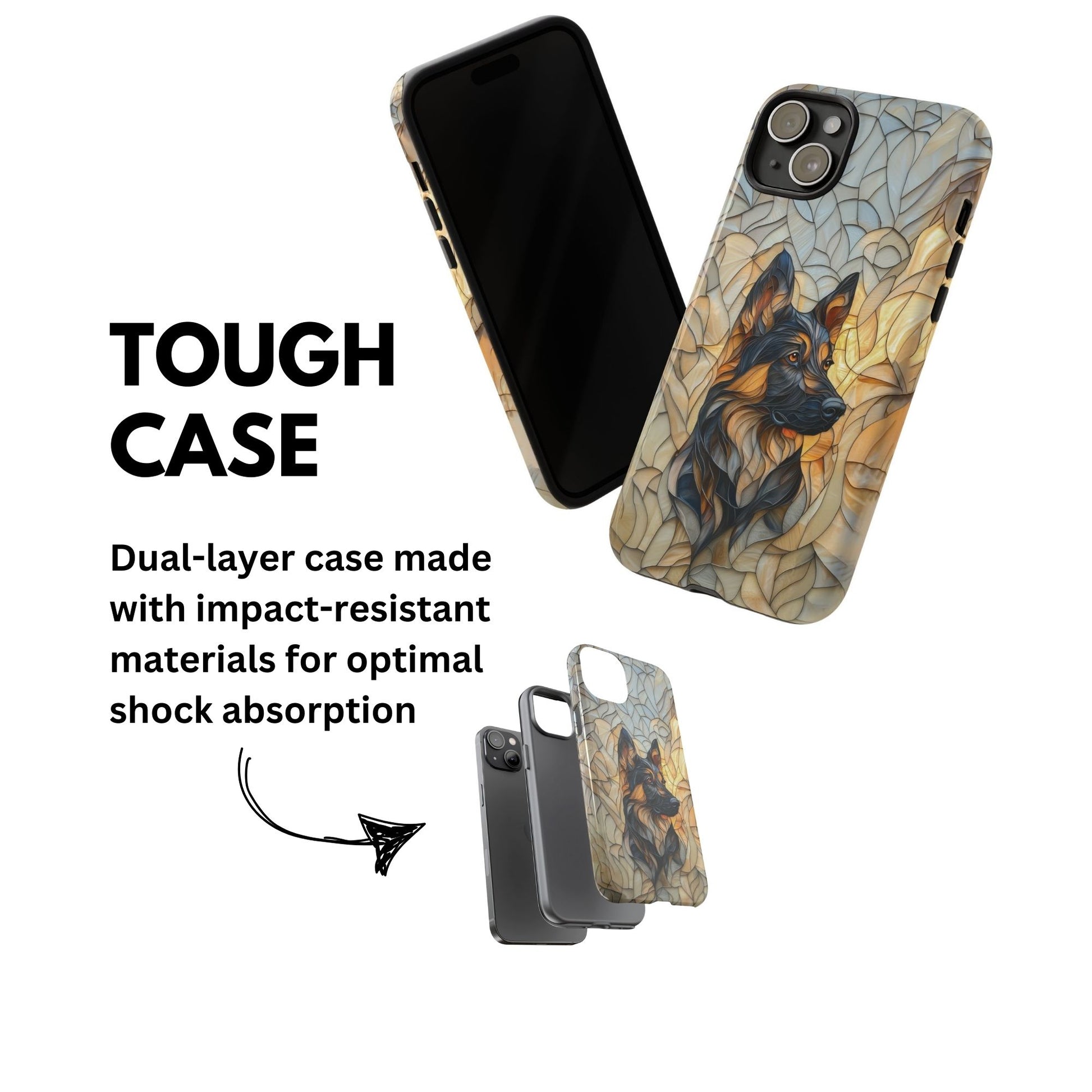 German Shepherd Stain Glass Effect Iphone Tough Case for iPhone