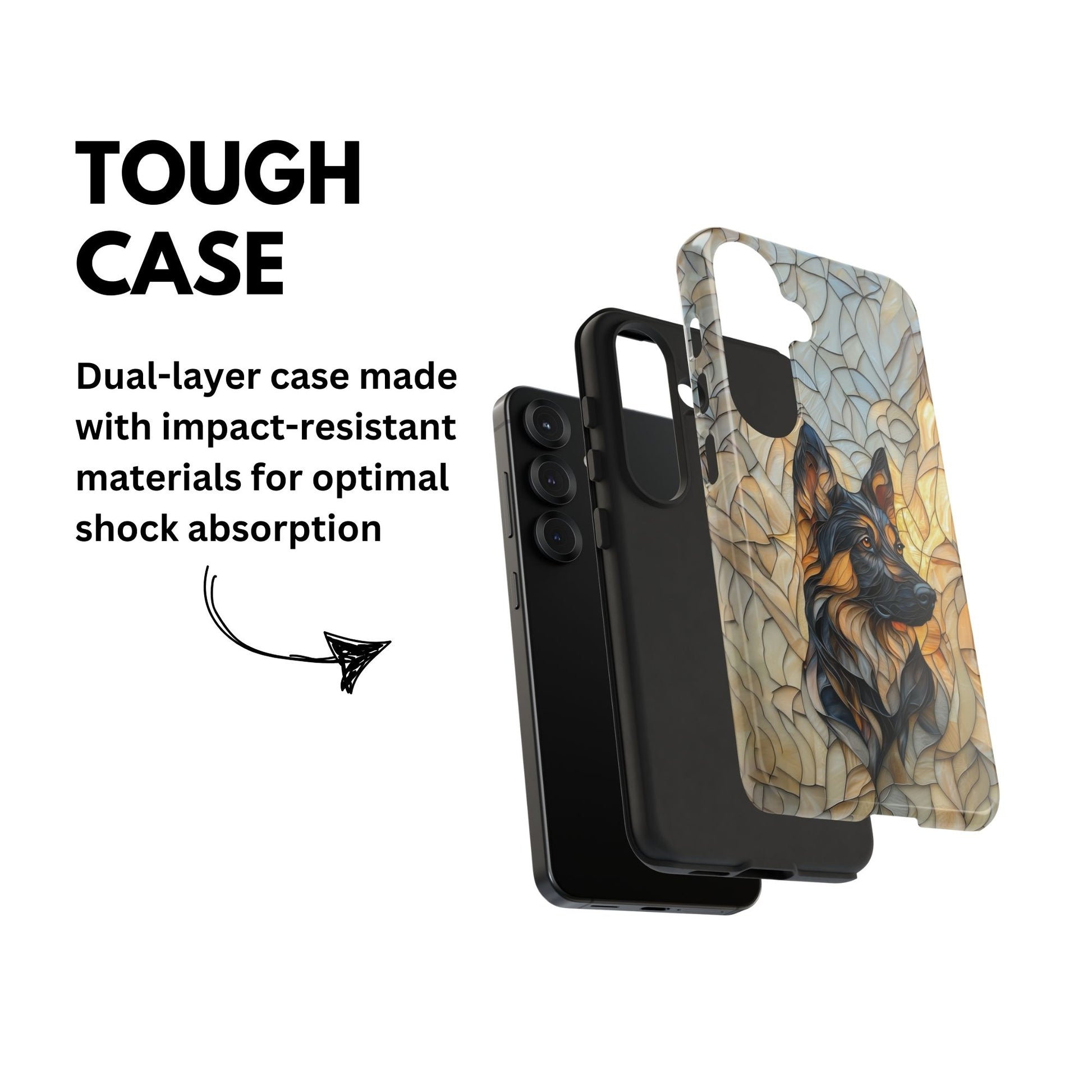 German Shepherd Stain Glass Effect Iphone Tough Case for Samsung Galaxy