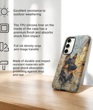 German Shepherd Stain Glass Effect Iphone Tough Case for Samsung Galaxy