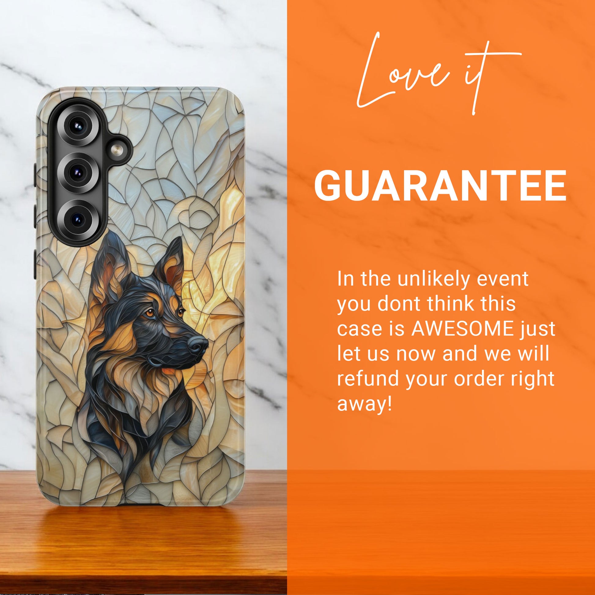 German Shepherd Stain Glass Effect Iphone Tough Case for Samsung Galaxy