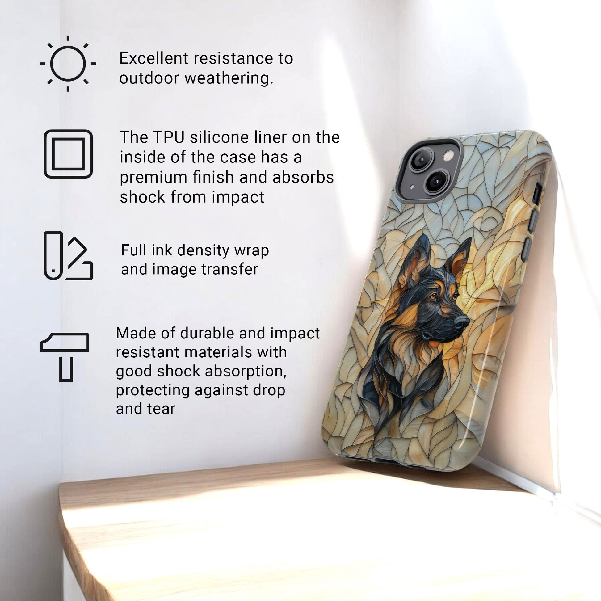 German Shepherd Stain Glass Effect Iphone Tough Case for iPhone
