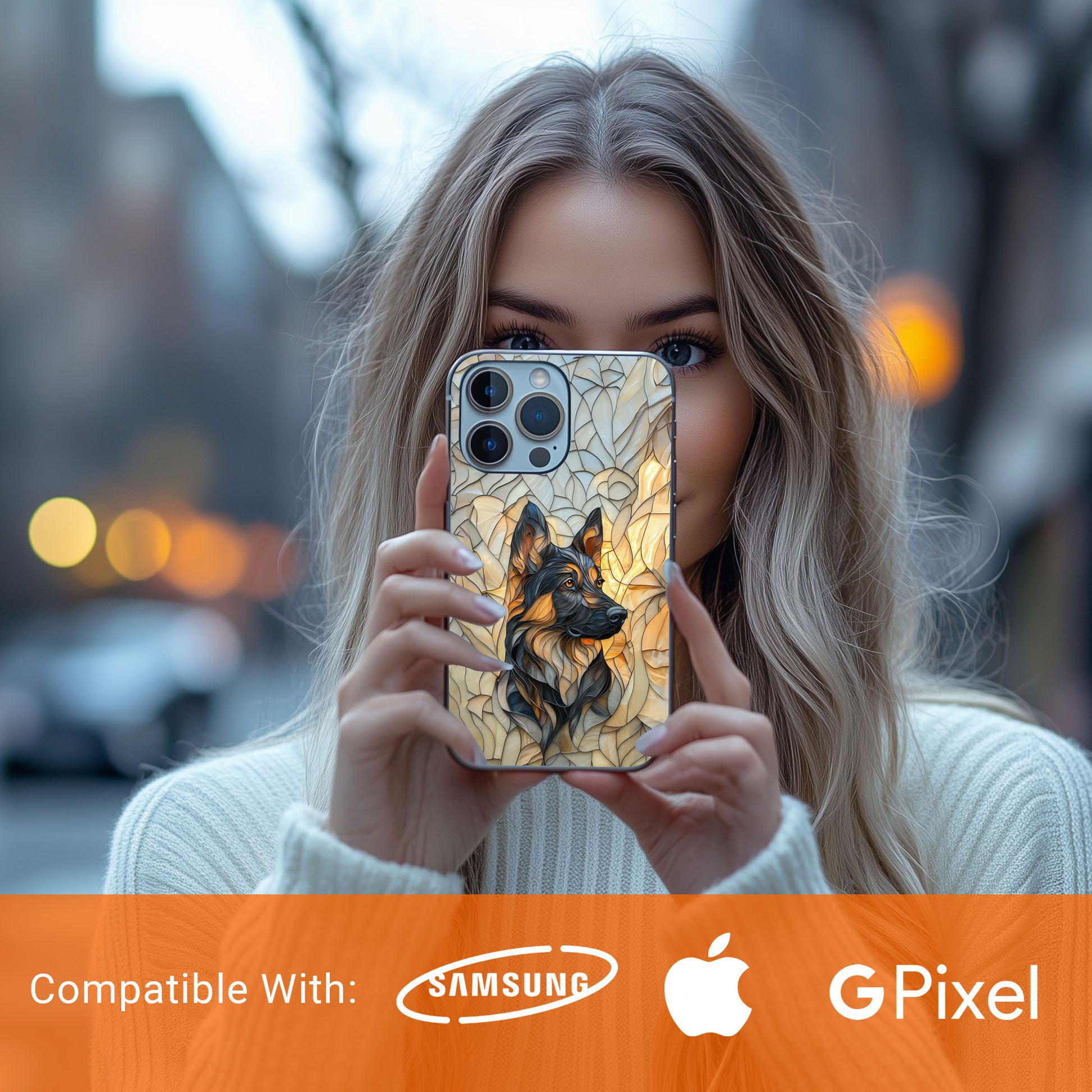 German Shepherd Stain Glass Effect Iphone Tough Case for iPhone