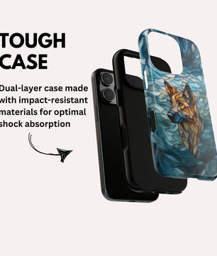 German Shepherd Stained Glass Phone Case -  German Shepherd Gifts - Tough Case for iPhone