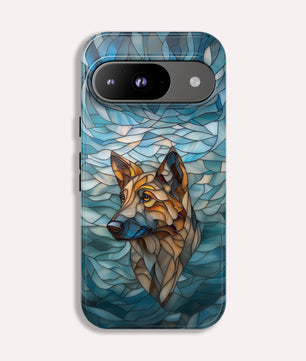 German Shepherd Stained Glass Phone Case -  German Shepherd Gifts - Tough Case For Google Pixel
